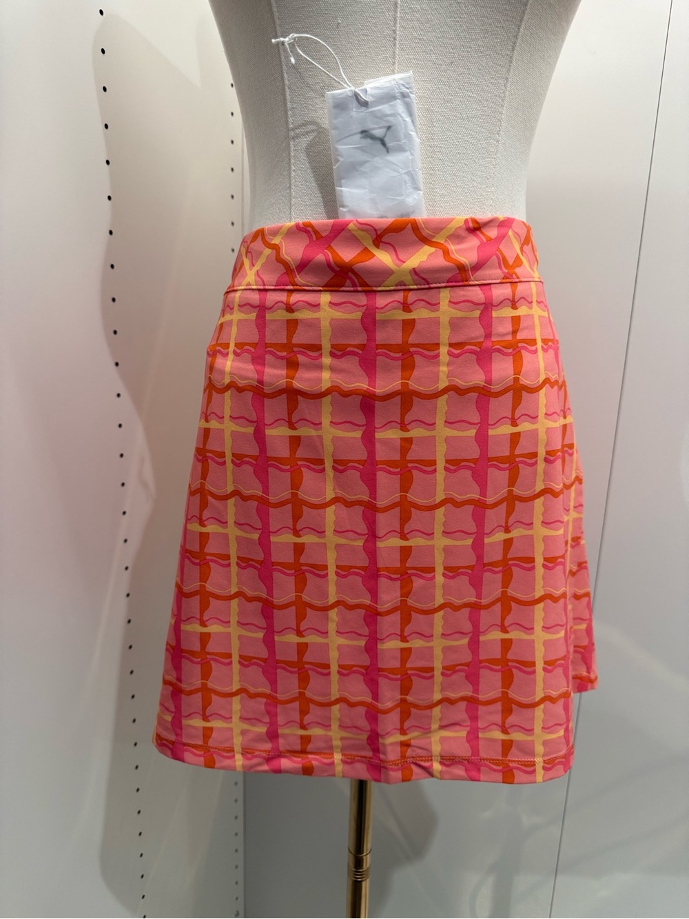 Puma Pink and Orange Geometric Mini Skirt